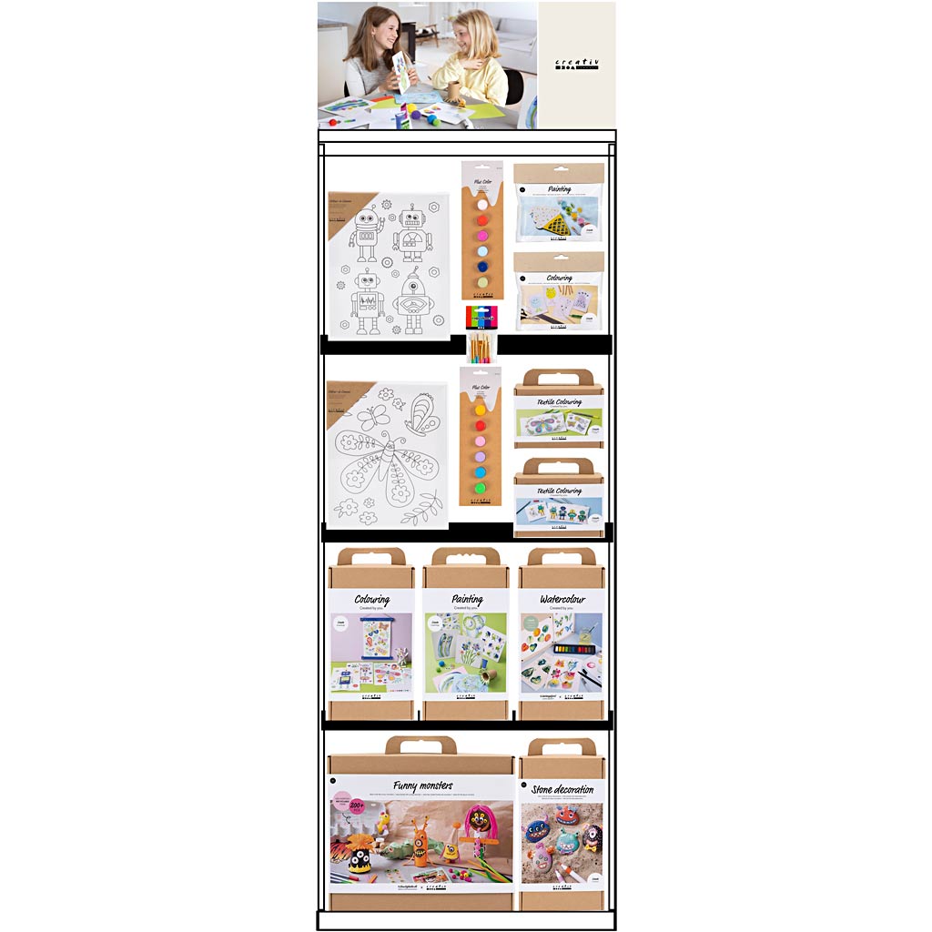 Creativ company floor display, assembled, category: Decoration and art for children, H: 1580 mm, L: 600 mm, W: 400 mm, 104 units, 1 piece