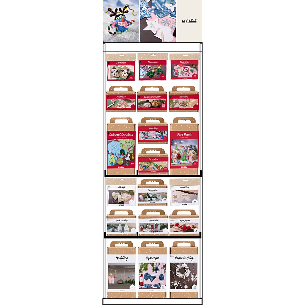Creativ company vloerdisplay, ongemonteerd, hero kerstmis, volwassenen en kinderen, h: 1580 mm, l: 600 mm, b: 400 mm, 86 eenh. 1 stuk