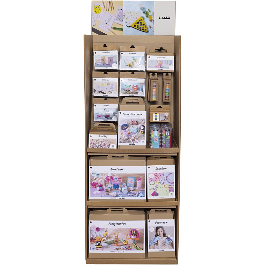 Creativ company vloerdisplay, creativiteit, kinderen, h: 1584 mm, d: 332 mm, b: 630 mm, 93 eenh. 1 doos