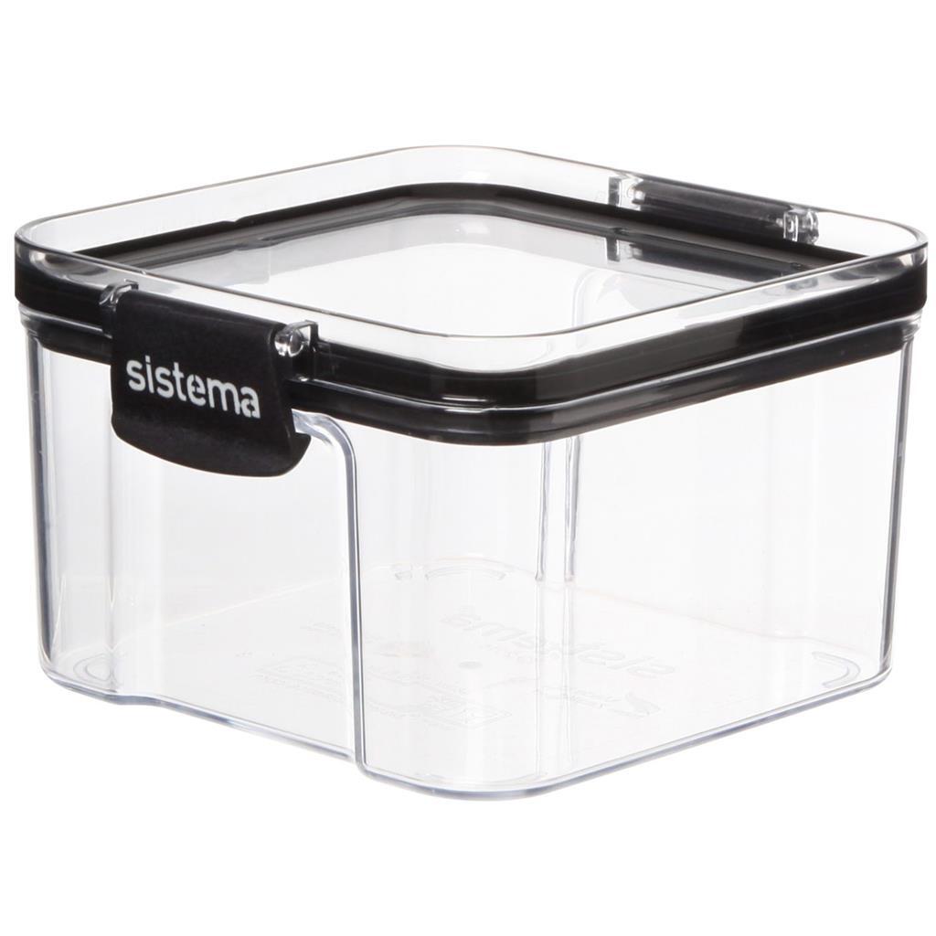 Sistema Stock Box Tritan Square 460 ml Transparent Black