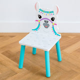 Llama wooden table with 2 chairs