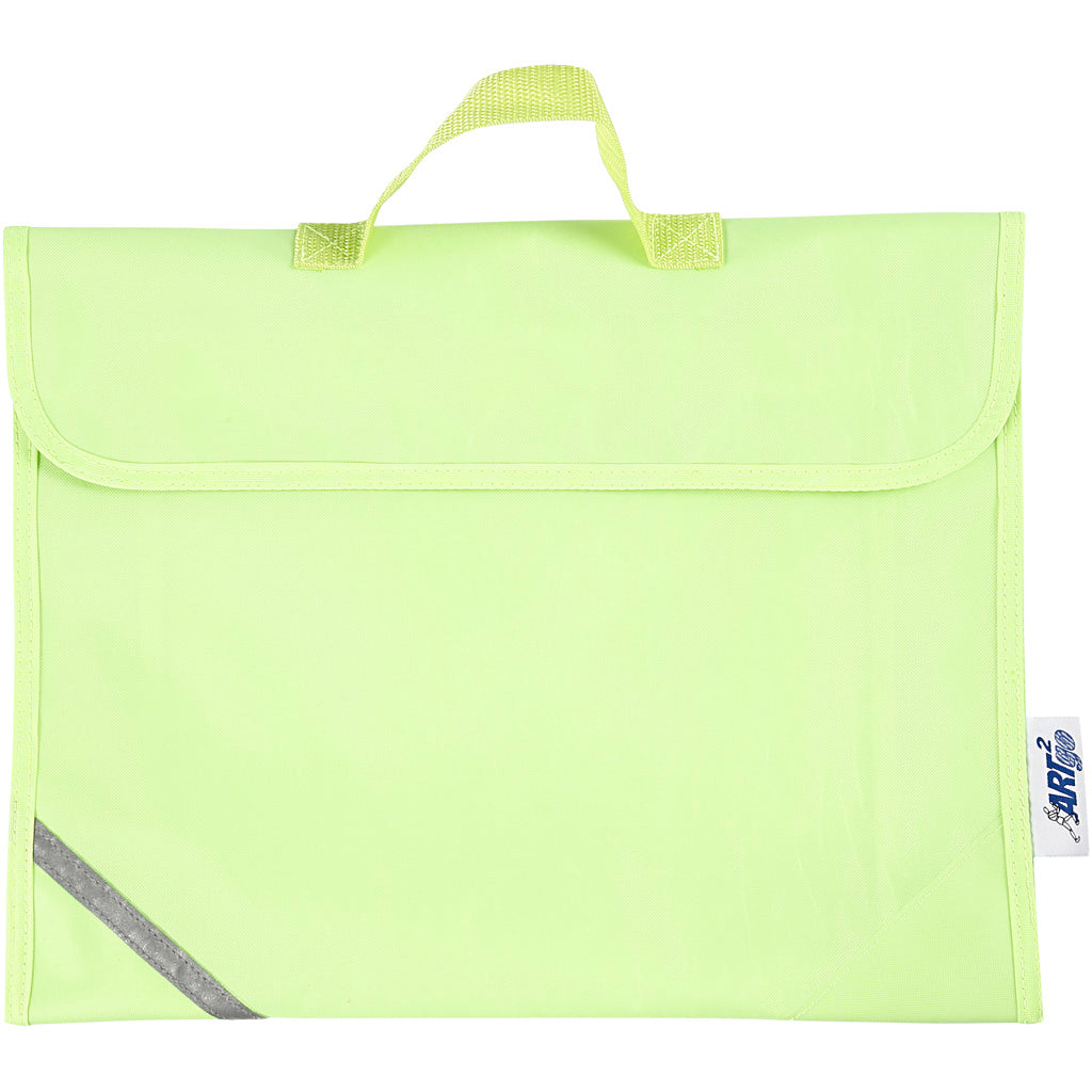 School bag, d: 9 cm, size 36x29 cm, fluorescent yellow, 1 piece