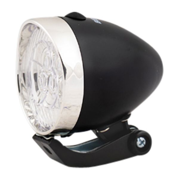 Bicycle a LED nera cromata faro