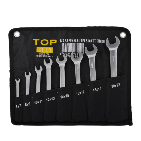 Topgear TOPGEAR 8 x Open-end wrenches matt finish