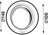 Luftventil rustfrit stål 100 mm
