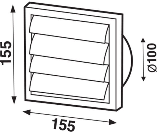 Pečete s lamenami z nerezové oceli 155x155 mm 100 mm