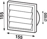 Pečete s lamenami z nerezové oceli 155x155 mm 100 mm