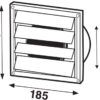 Arrosto con doghe in acciaio inossidabile 185x185mm 125 mm