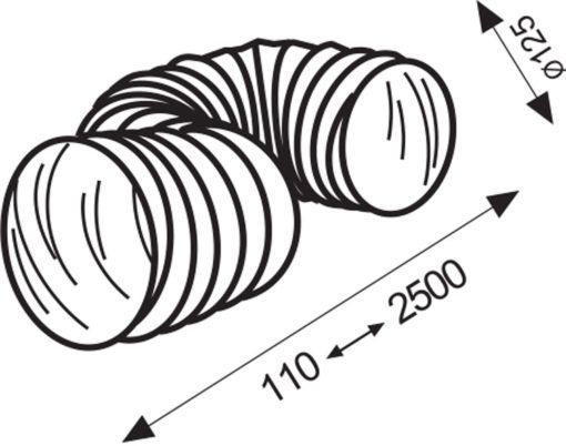 Hose Flexible PVC White 125 mm 2.5 meters