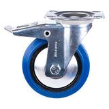 Tarsus zwenkwiel + rem 125 mm. blå