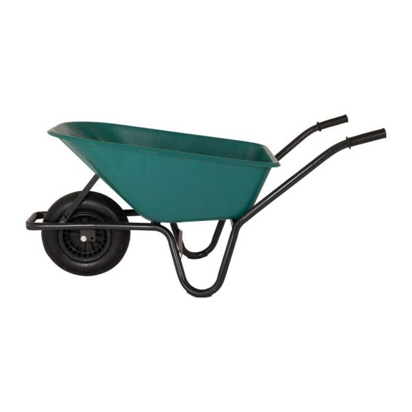 Wheelbarrow plastic green container 85 liter hq anti-leak