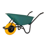 Wheelbarrow plastic green container 85 liter hq anti-leak