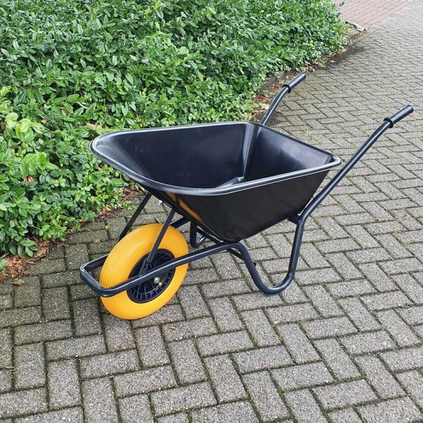 Wheelbarrow plastic black container 85 liters HQ Anti-Lek