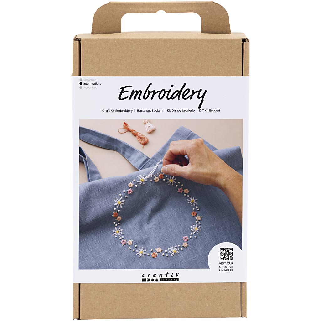 Creativ company hobby set embroidery, carrying bag, pigeon blue, 1 box