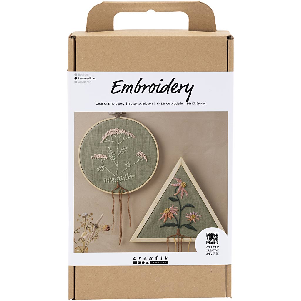 Creativ company hobby set embroidery, embroidery frame, dusty green, 1 box