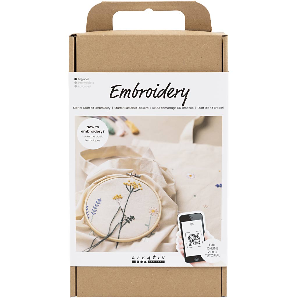 Creativ company starter hobbyset borduurwerk, bloemen, 1 doos