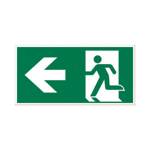 Emergency exit sign left - 150x300 mm.