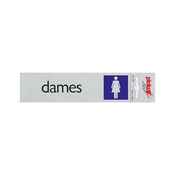 Aluminiumplack Damen - 165x44 mm selbstklebend.