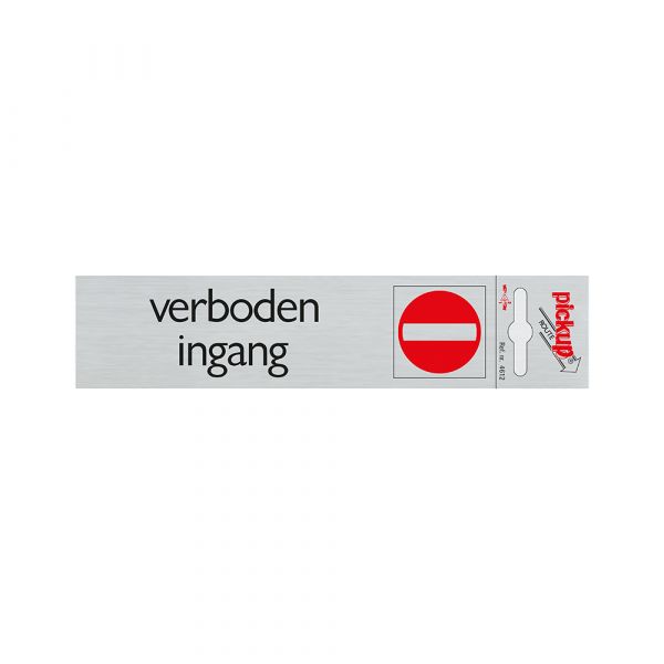 Teller Alulook Verbotener Eingang - 165 x 44 mm Selbstadhäsiv.