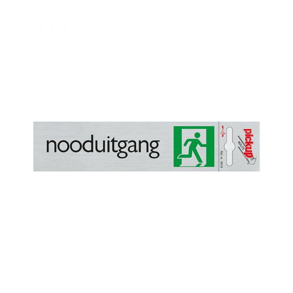 Alu look emergency exit - 165x44 mm self -adhesive.