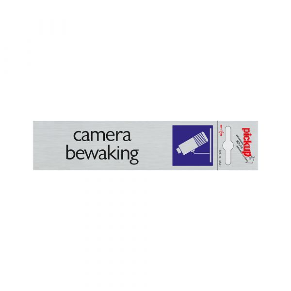 Plate di sorveglianza della telecamera ALULOOK - Autoadesivo da 165x44 mm.