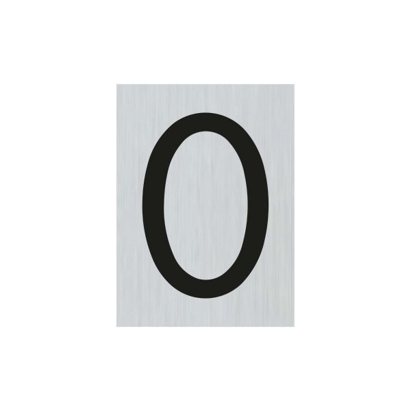 Bord alulook cijfer 0 - 44x60 mm zelfklevend.