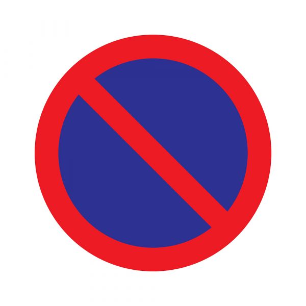 Parking ban sticker - 200 mm round.
