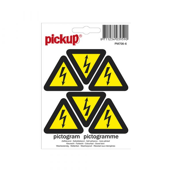 Hazardous electrical voltage sticker - 45 mm triangle 6.