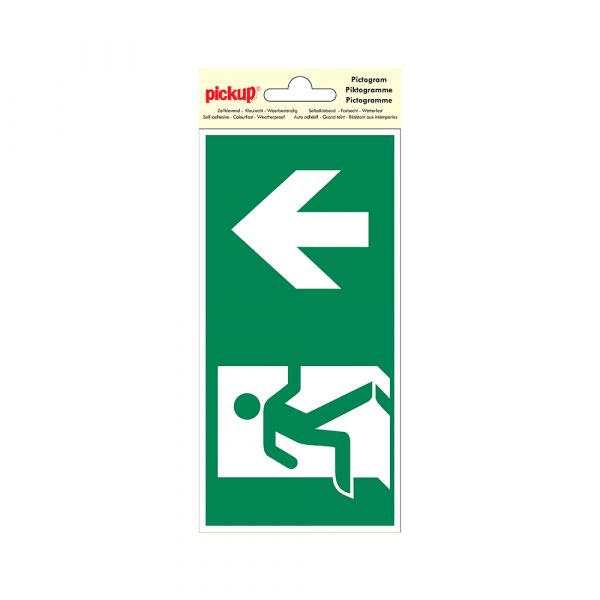 Emergency exit sticker straight ahead - 100x200 mm.