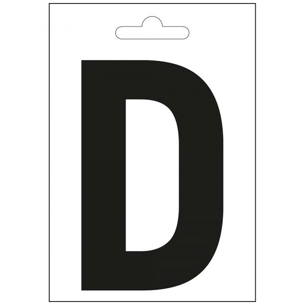 Nautic letter D black 100 mm.