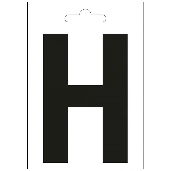 Lettre nautique H noir 100 mm.