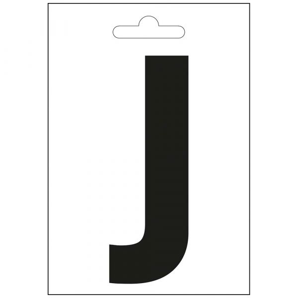 Lettera nautica j nero 100 mm.