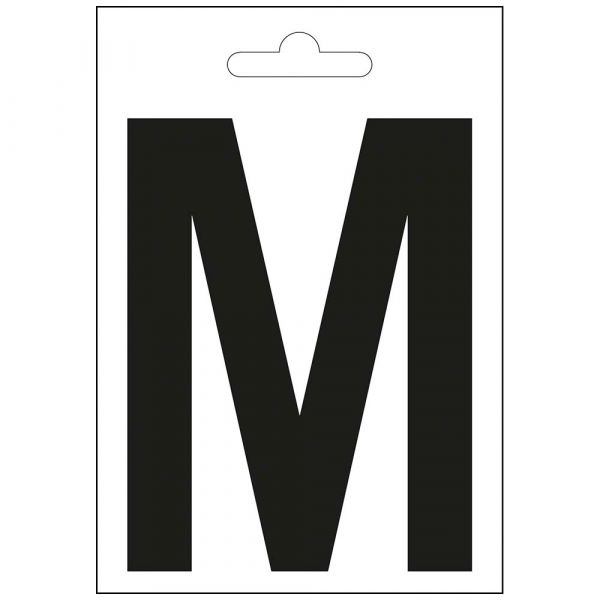 Nautic letter M black 100 mm.