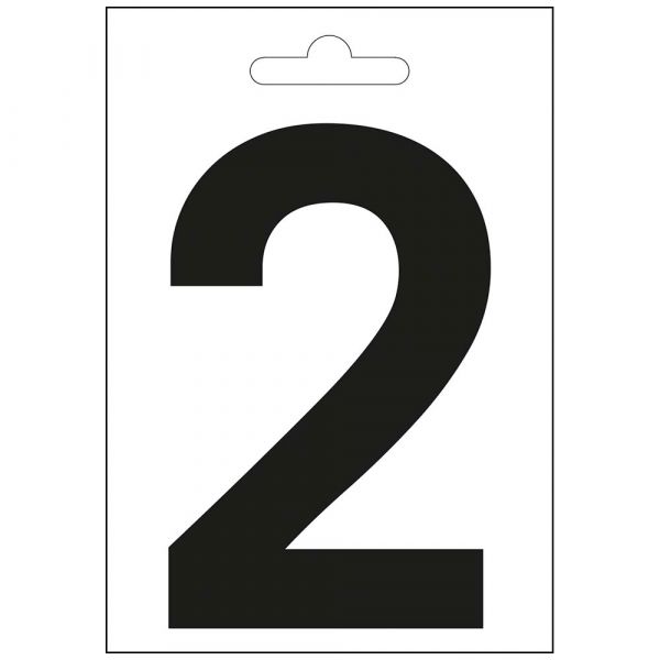 Nautic number 2 black 100 mm.