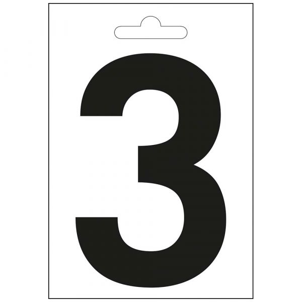 Nautic number 3 black 100 mm.