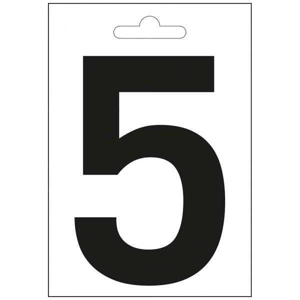 Nautic number 5 black 100 mm.