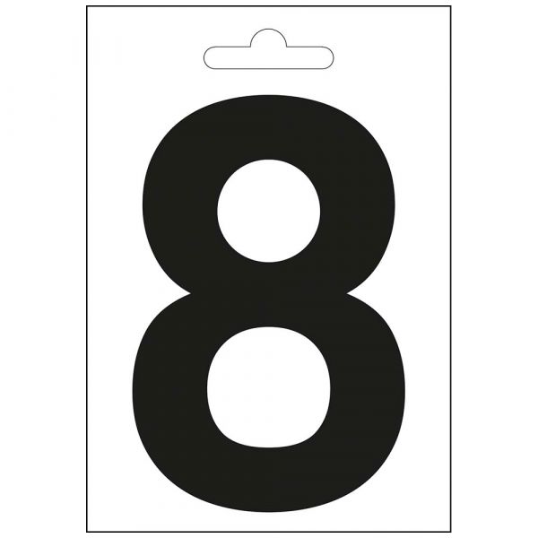 Nautic number 8 black 100 mm.