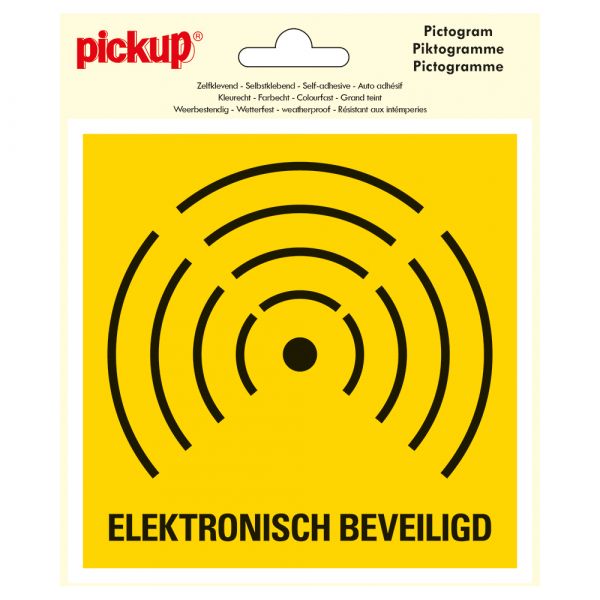 Sticker elektronesch geséchert - 150x150 mm.