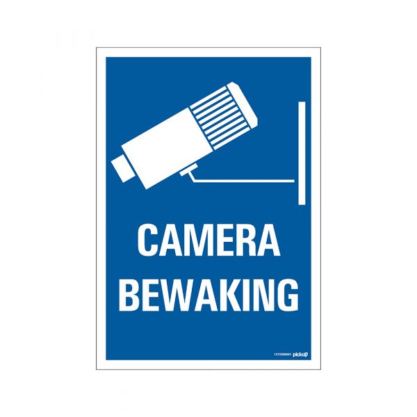 Plate camera surveillance blue - 230x330 mm.