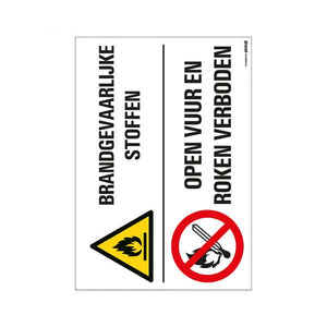 Flammable substances sign - 230x330 mm..