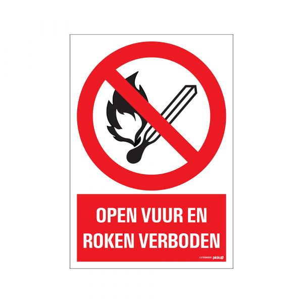 Plate open fire and smoking forbidden - 230x330 mm.