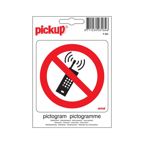 Sticker forbidden for mob. telephones - 100x100 mm.