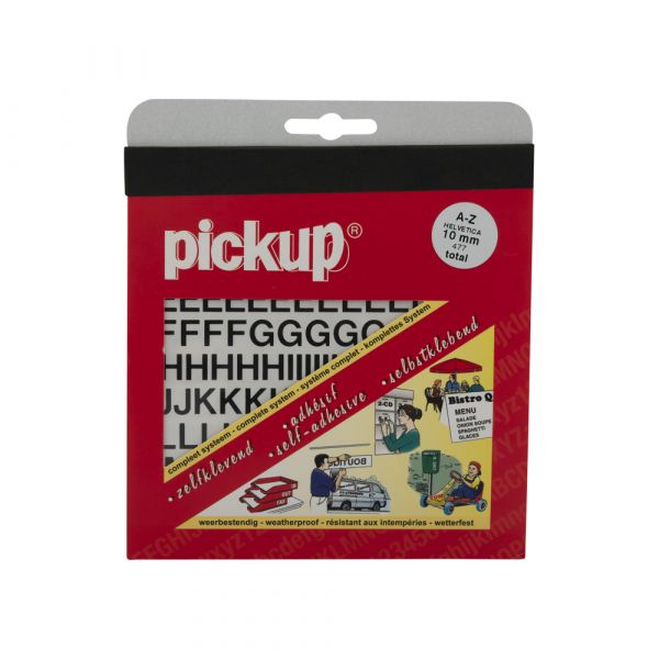 Black adhesive letters - 10 mm.