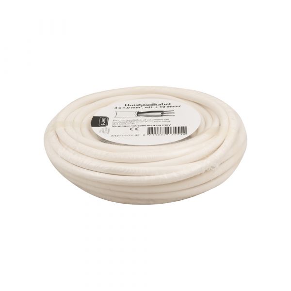 Gospodinjski kabel 3x1,0 bel 10 metrov.