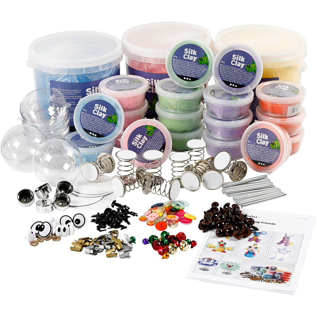 Silk clay funny friends, class set, various colors, 1 set