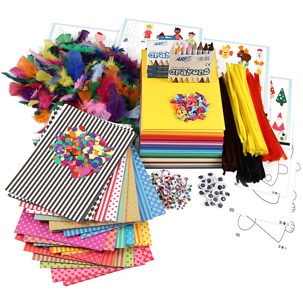 Creativ company large creative pack of materials and stencils, various colors, 1 set