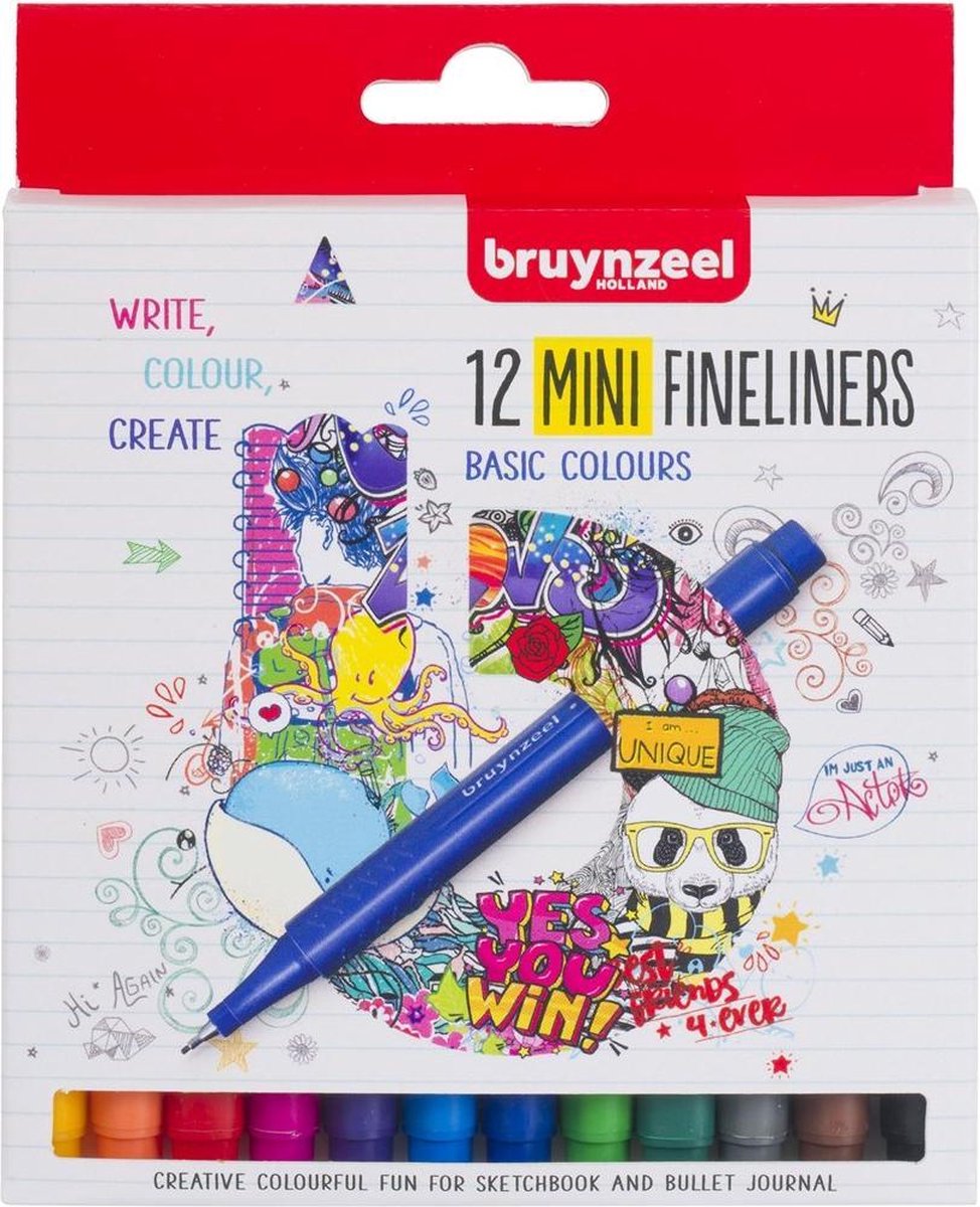 Bruynzeel fineliner mini készlet 12 színben