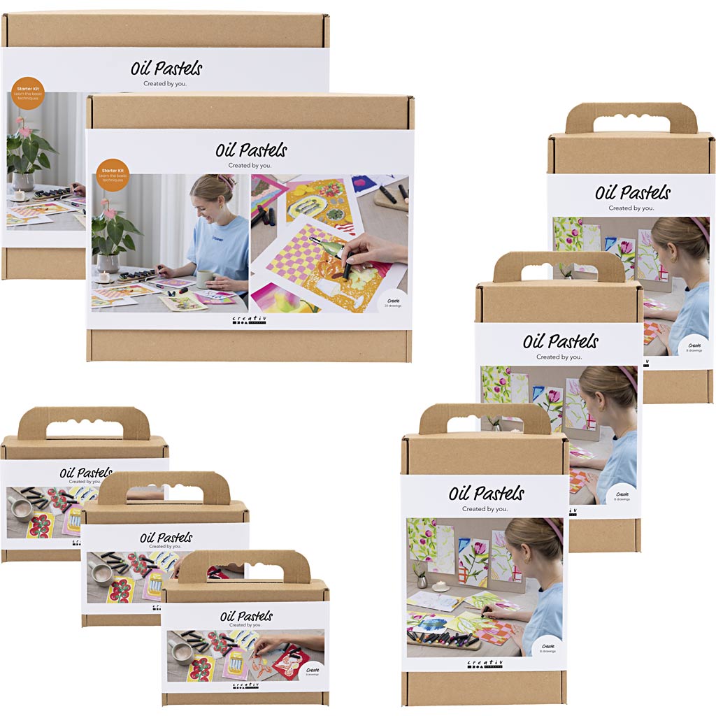 Creativ company introductiepakket, oliepastels, 8 doos 1 doos