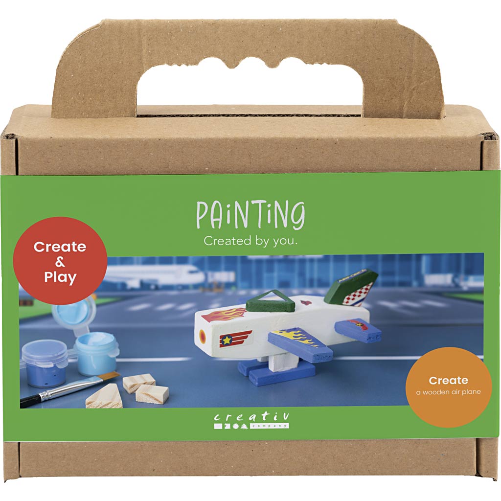 Creativ company mini hobby set painting, airplane, blue green harmony, 1 box
