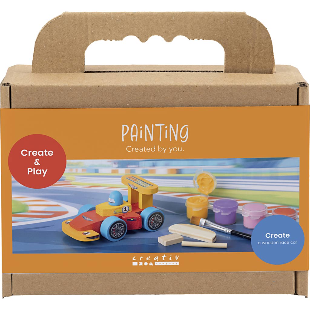 Creativ company mini hobby set painting, racing cars, colorful, 1 box